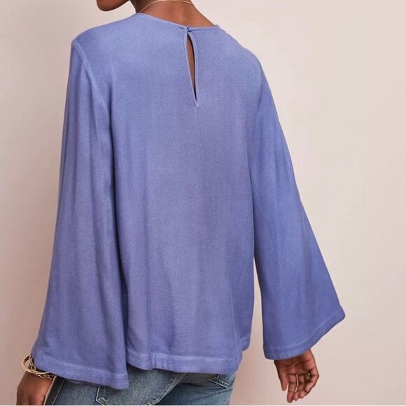 ANTHRO | Cloth & Stone | Bell Sleeve Wedgewood Top K340 - Picture 4 of 8